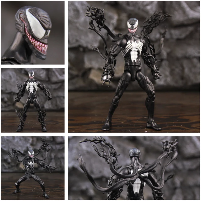 Spider-man Marvel Legends Style Black Venom Symbiote Custom Action Figure 