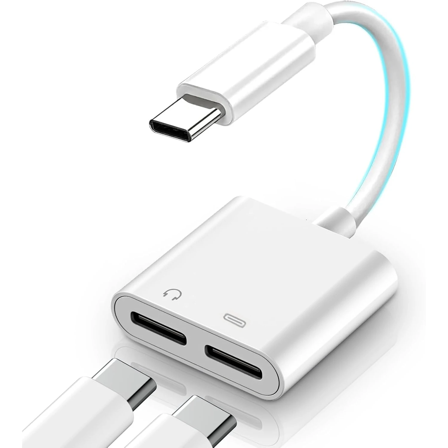Premium Dual USB-C Audio and Charging Adapter - Enhanced Sound Experience and Simultaneous Charging