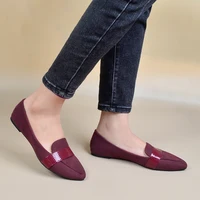 European and American style egg roll shoes solid color thickened soft sole women shoes spring sheep pattern flat shallow mouth c 1