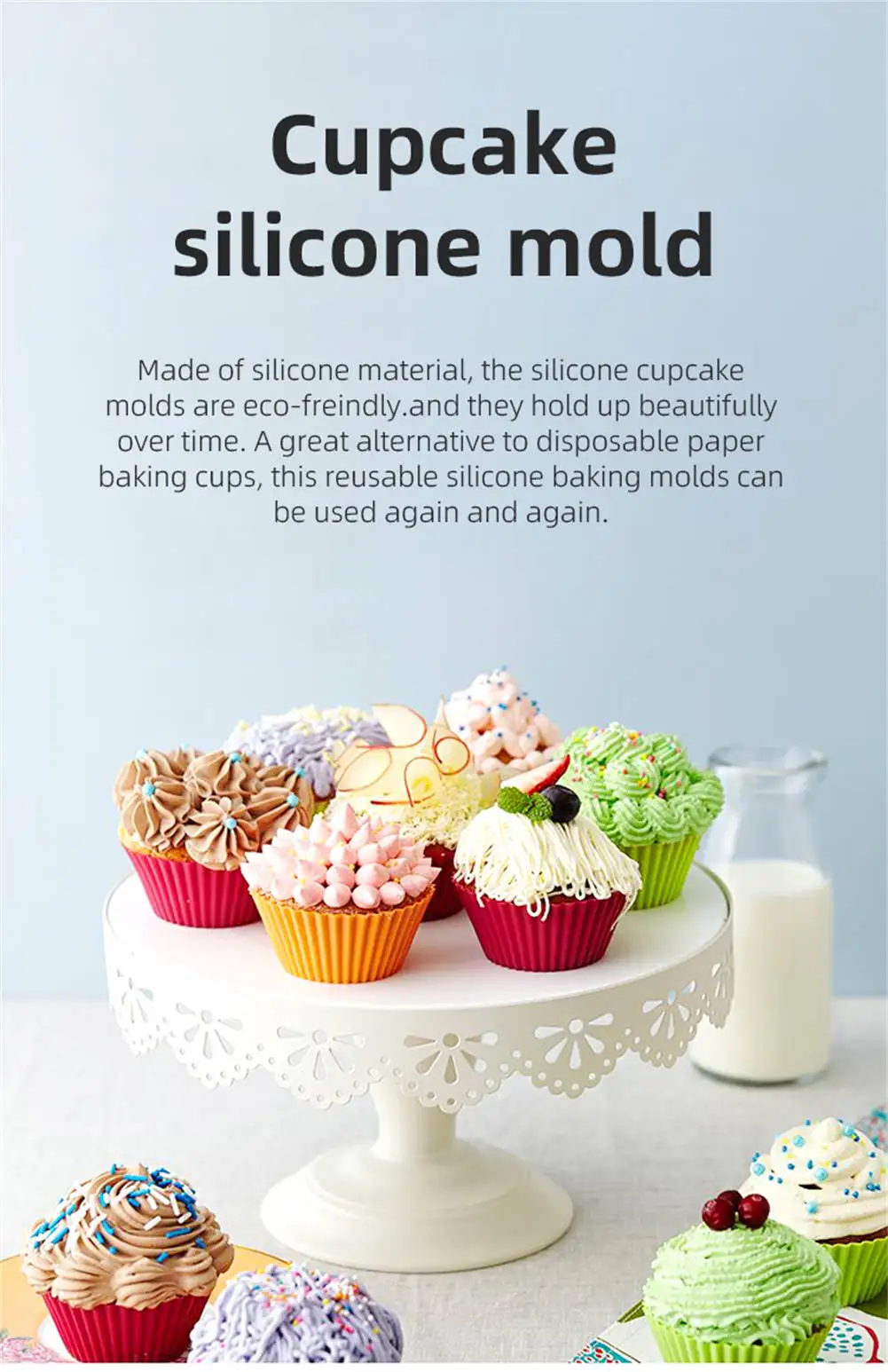 12pcs/Set Round Silicone Cake Molds, Muffin and Cupcake Baking Molds for DIY Baking, Ki... - SKU RSCM1741 - UGI Packaging