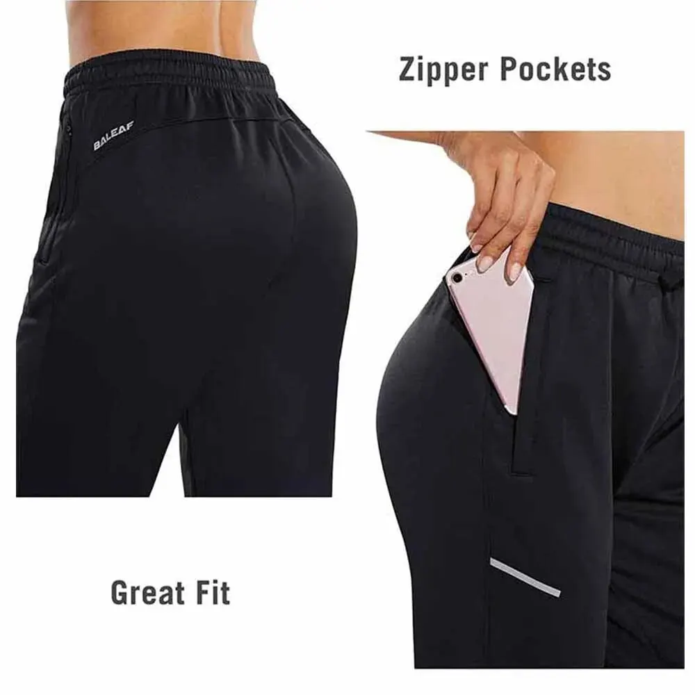 BALEAF Women's Fleece Lined Pants Sweatpants Warm Zipper Pockets Winter  Sports Running Hiking