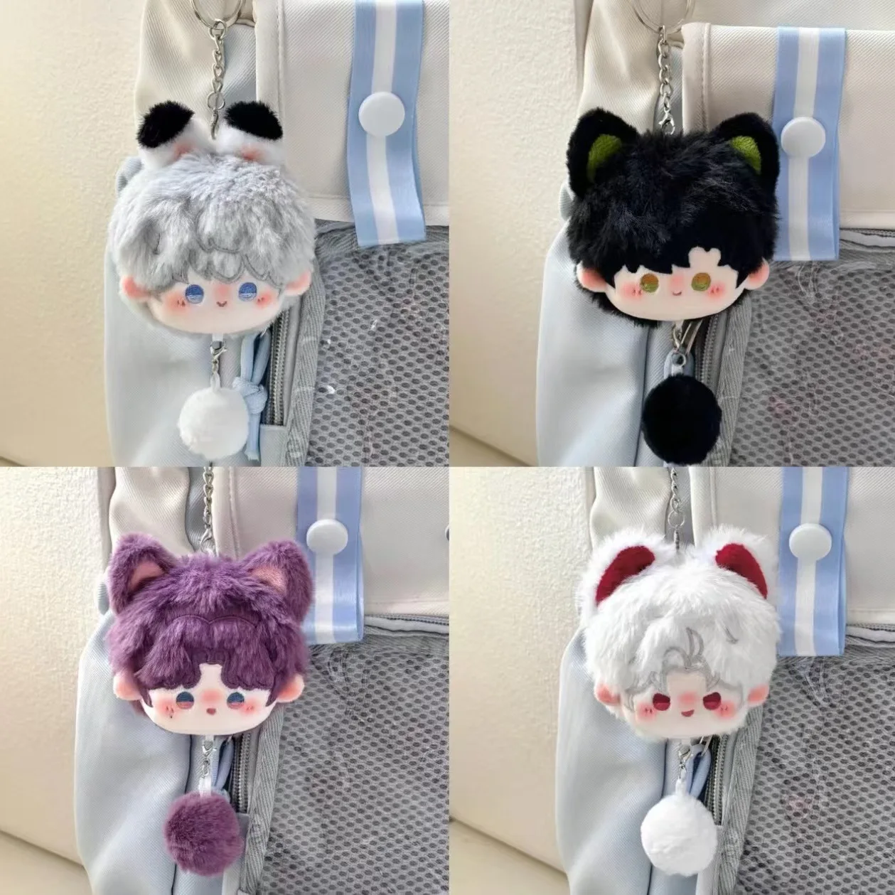 Game Keychain Mini Sword Keychain Game Love and Deepspace Keychain Xavier Sylus Rafayel Cosplay Plush Figure Doll Keyring Key Chain Bag Backpack Pendant Prop Gift