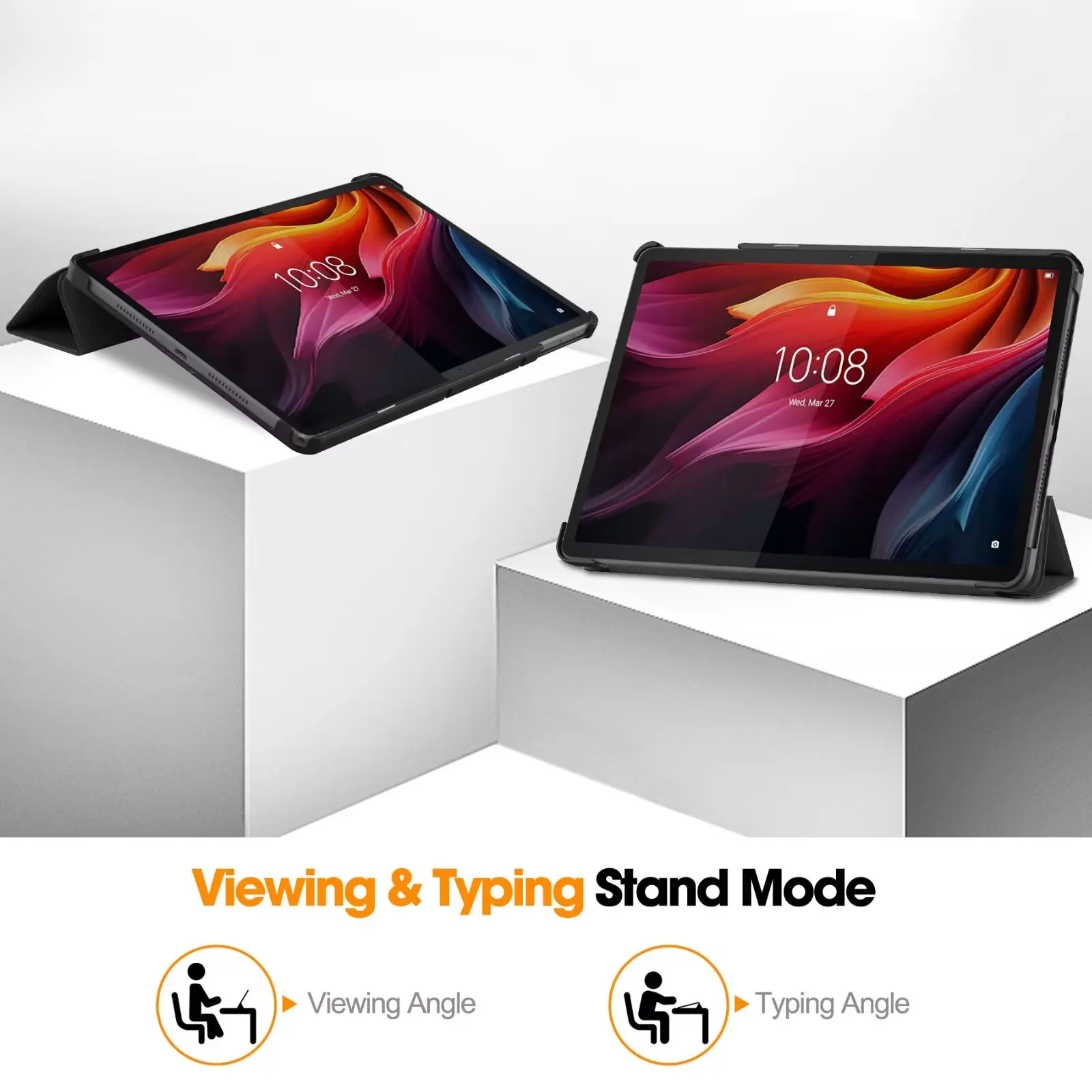 Slim Trifold Stand Cover with Hard Back Shell