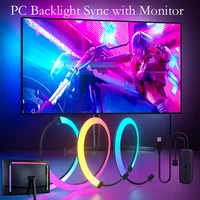 RGB LED Backlight Sync with Computer Monitor, Dream Color Music Rhythm Pickup Light Strip for Gaming Room Christams Decor Gifts 1