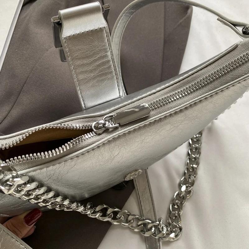 Mode unregelmäßige Achsel Tasche trend ige Hobo Handtasche Designer Tasche solide Pu Leder Umhängetaschen Luxusmarke Sack ein Haupt – Detail 28