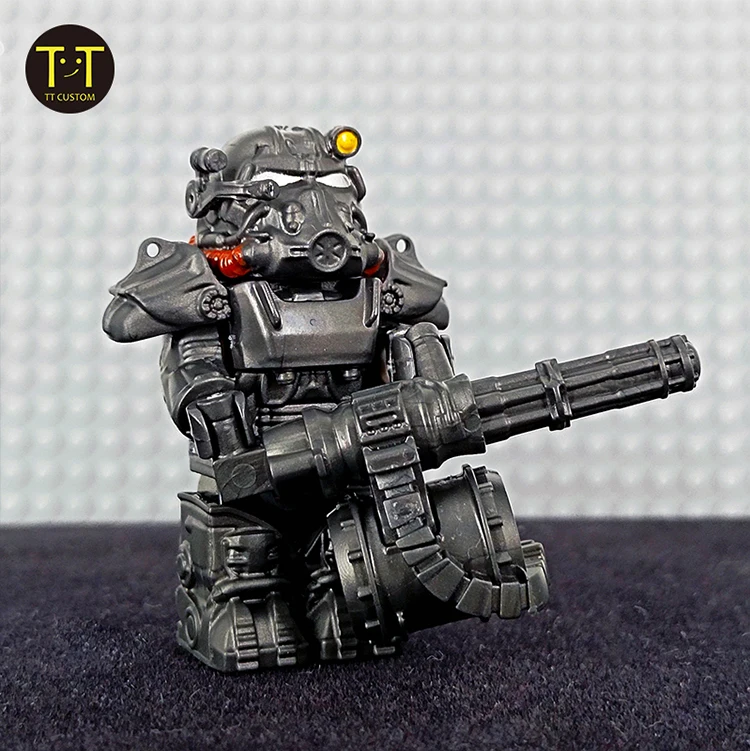 Moc Militär T60 Soldaten Mini Anime Action Fallouts Figuren Waffen Roboter Mecha Bausteine Ziegel DIY Spielzeug für Kinder Geschenk – Detail 1