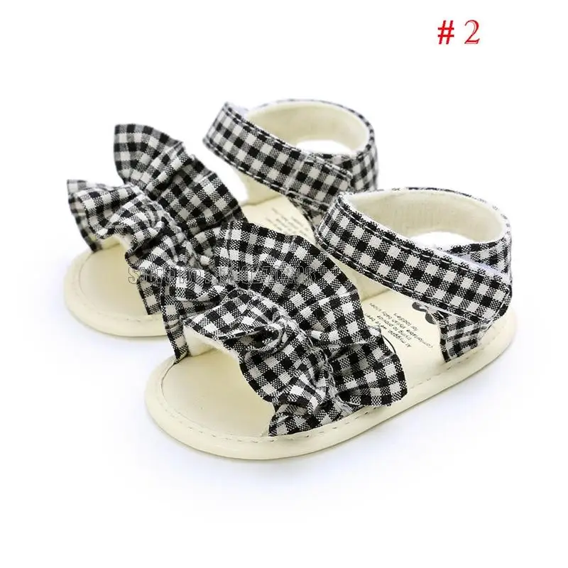 Baby Summer Clothing Kids Infant Girl Polka Dots Cowboy Bowknot Plaid Striped Floral Party Princess Beach Baby Shoes