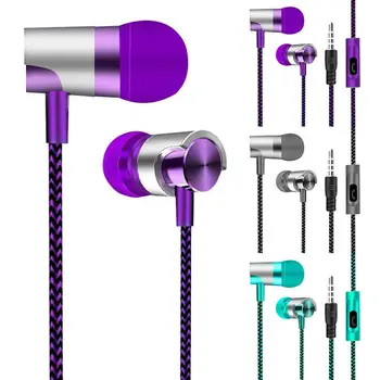 Auricolare in-ear cablato da 3,5 mm con cancellazione del rumore nell'orecchio Cuffie stereo per musica sportiva dal design ergonomico per telefono cellulare