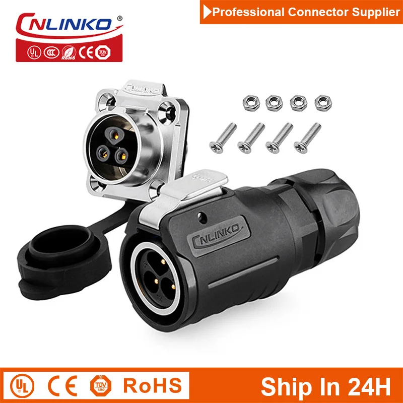 Cnlinko LP16 3pin M16 Solder Waterproof Cable Power Connector Male