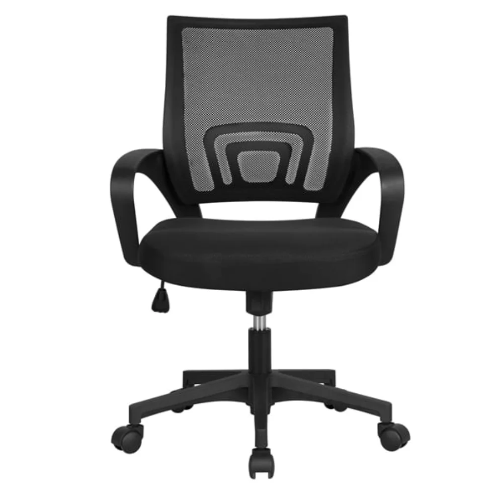 Description Picture 2 of itemAdjustable Mid Back Mesh Swivel Office Chair with Armrests, Black Gaming Chair Office Chair Desk Chair Office Furniture