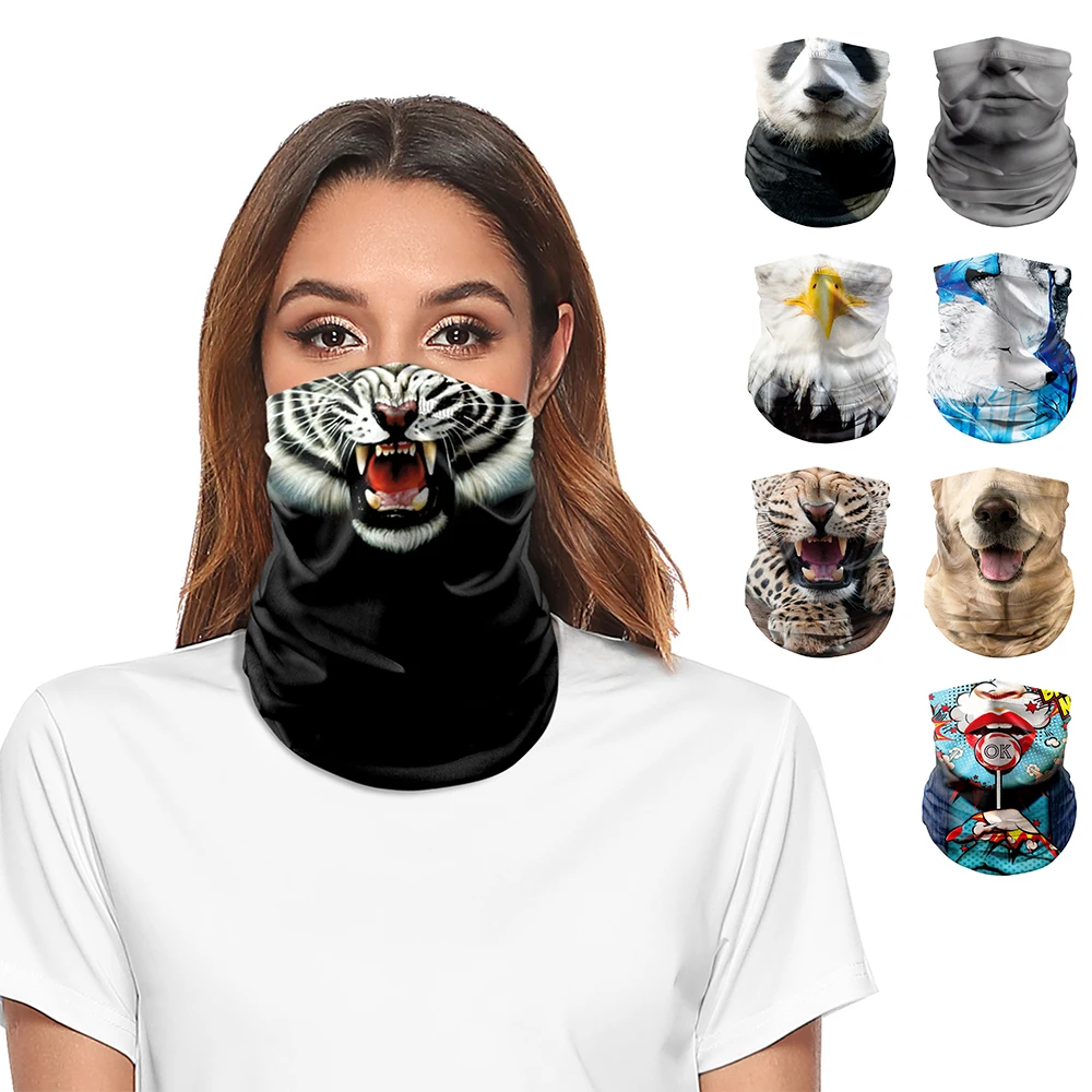 Magic Scarf Animal Series Bandanas Mask Outdoor Sport Cycling iking Tube Unisex Multifunction Headband Motorcycle Face Shield