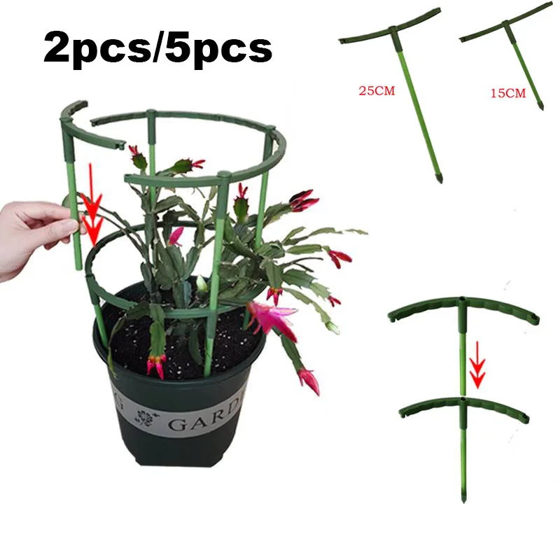 

2/5pcs Plastic Plant Support Pile Stand for Flowers Greenhouse Arrangement Rod Holder Orchard Garden Bonsai Tool B4