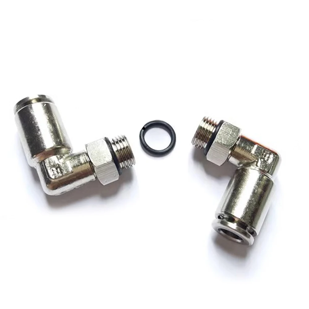 PL-G Pneumatic Quick Coupling ทองแดงชุบนิกเกิลแบบเต็มรูปแบบ G1 / 8 1/4 3/8 1/2 ท่อ PU 4 6 8 10 12 มม. พร้อมแหวนซีล PL8-G02 10-G03 1