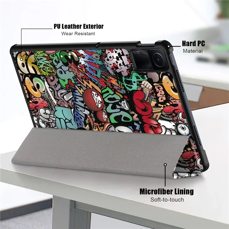 Tri-Fold Stand Tablet Case with Auto Wake/Sleep功能