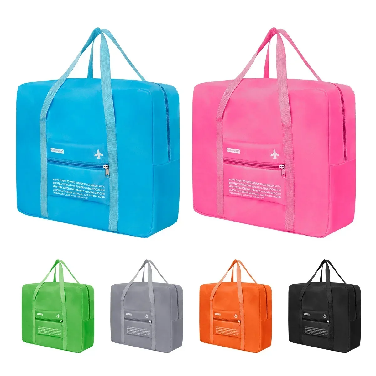 Compact Waterproof Nylon Travel Organizer Bag with Large Capacity and Foldable Design