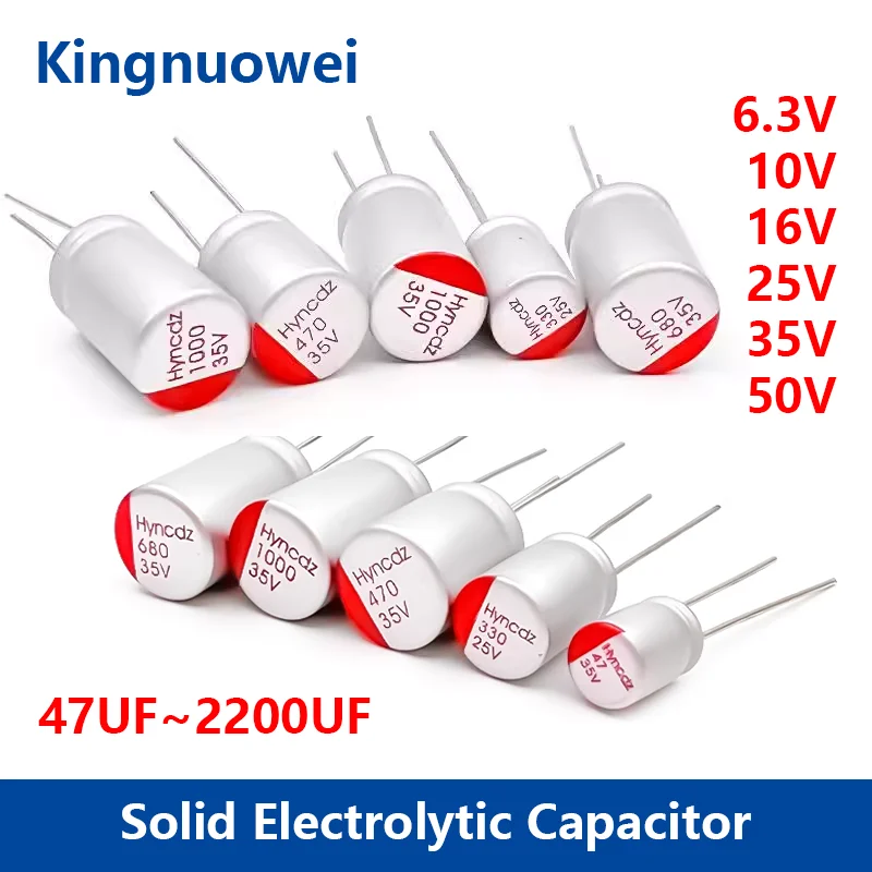 Solid Capacitor 6.3V 10V 16V 25V 35V 50V 47UF 100UF 220UF 330UF 390UF 470UF 680UF 820UF 1000UF 1500UF 2200UF solid capacitor