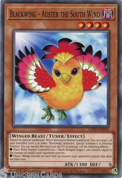 

LDS2-EN041 Blackwing - Auster the South Wind Common 1 Edition Mint YuGiOh Card