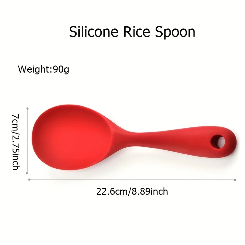 Silicone Rice Paddle Spoon, Non Stick Heat Resistant Kitchen Gadge Rice Spoon, Scooper, Spatula, Spoon Paddle, Ri