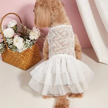 Pet Wedding Mesh Suit Dress (XL) 1