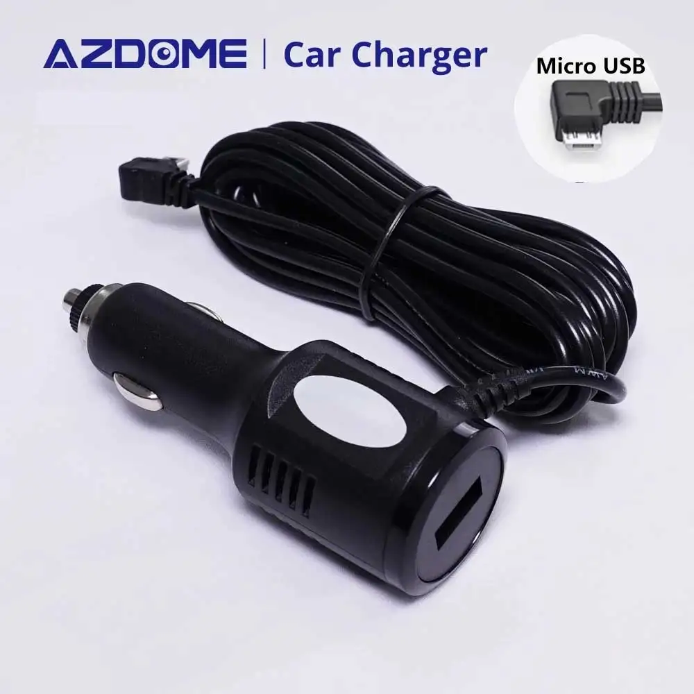 

Car Charger 3.5meter 5V 2A With Micro USB Ports for AZDOME M300S BN03 Car DVR Dash Camera GPS Video Recorder, Input DC 12V-24V