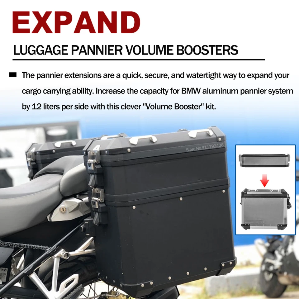 馬鈴   箱付き Motorcycle Aluminum Box Pannier Riser Expander Saddlebag Extension