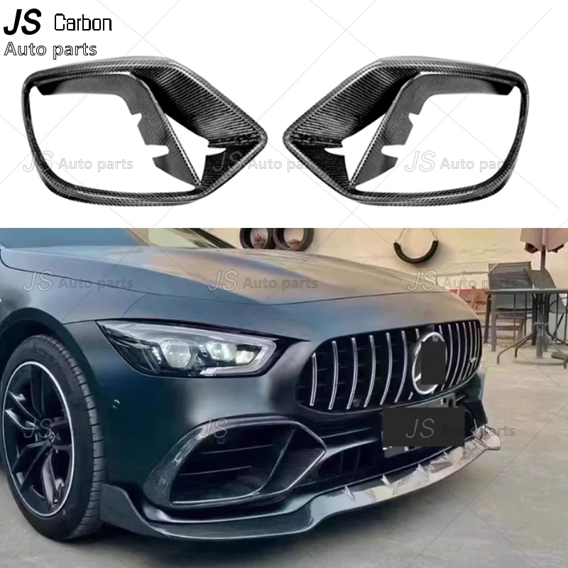

Передний бампер из углеродного волокна для Mercedes Benz AMG GT GT50 GT53, Крышка вентиляционного отверстия, отделка, рамка противотуманной фары, автомобильные аксессуары