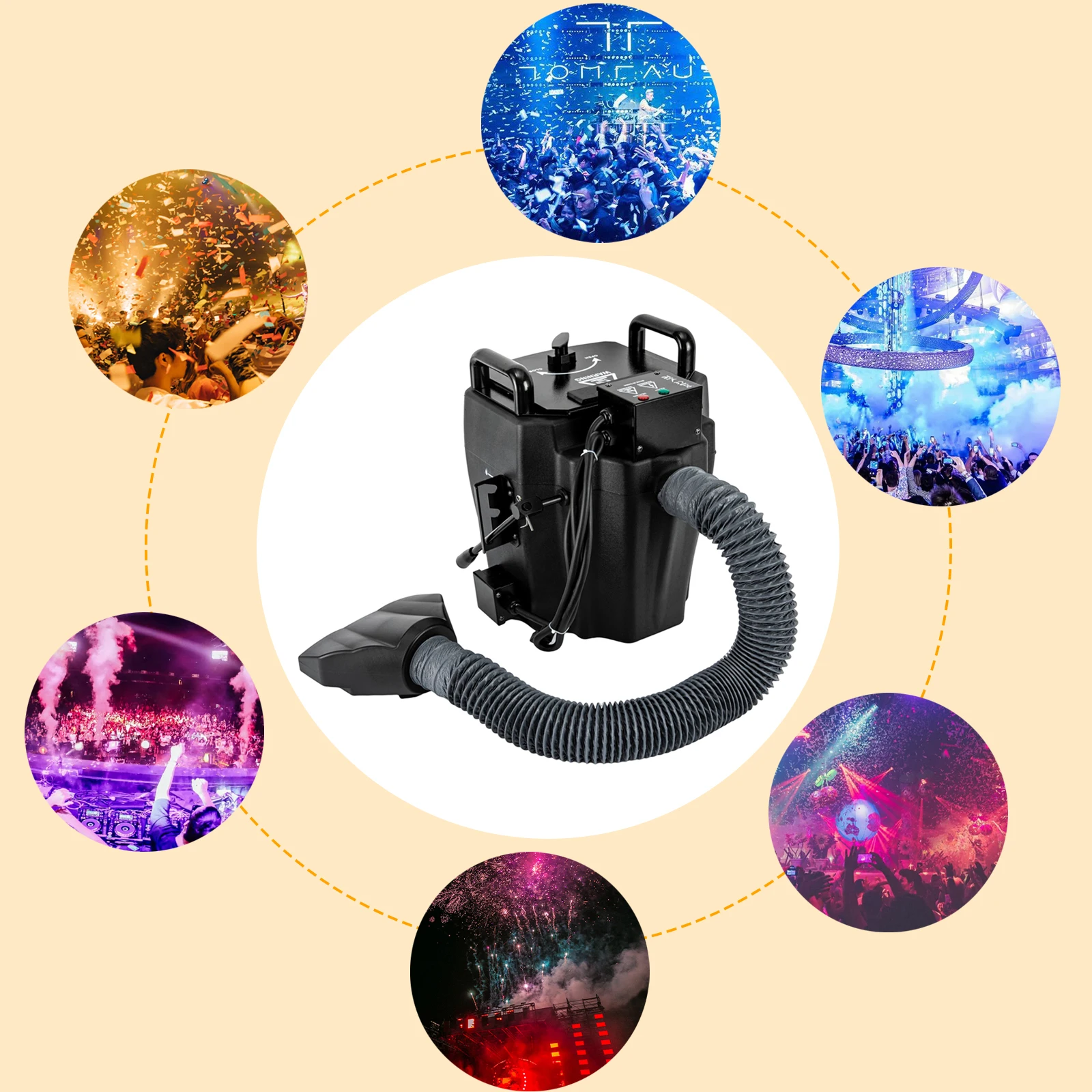 

3500W Dry Ice Low Lying Fog Machine Effect with Tube for Stage Wedding Party Club Low Smoke Machine