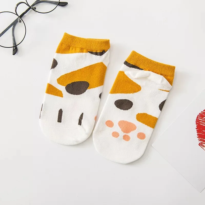 Women Cats Paw Short 3d Socks Cute Funny Fashion Standard Girls Cartoon Animal Fingers Sock Hosiery Toe Zebra Tiger Cat Foot Sox knee high socks Women's Socks