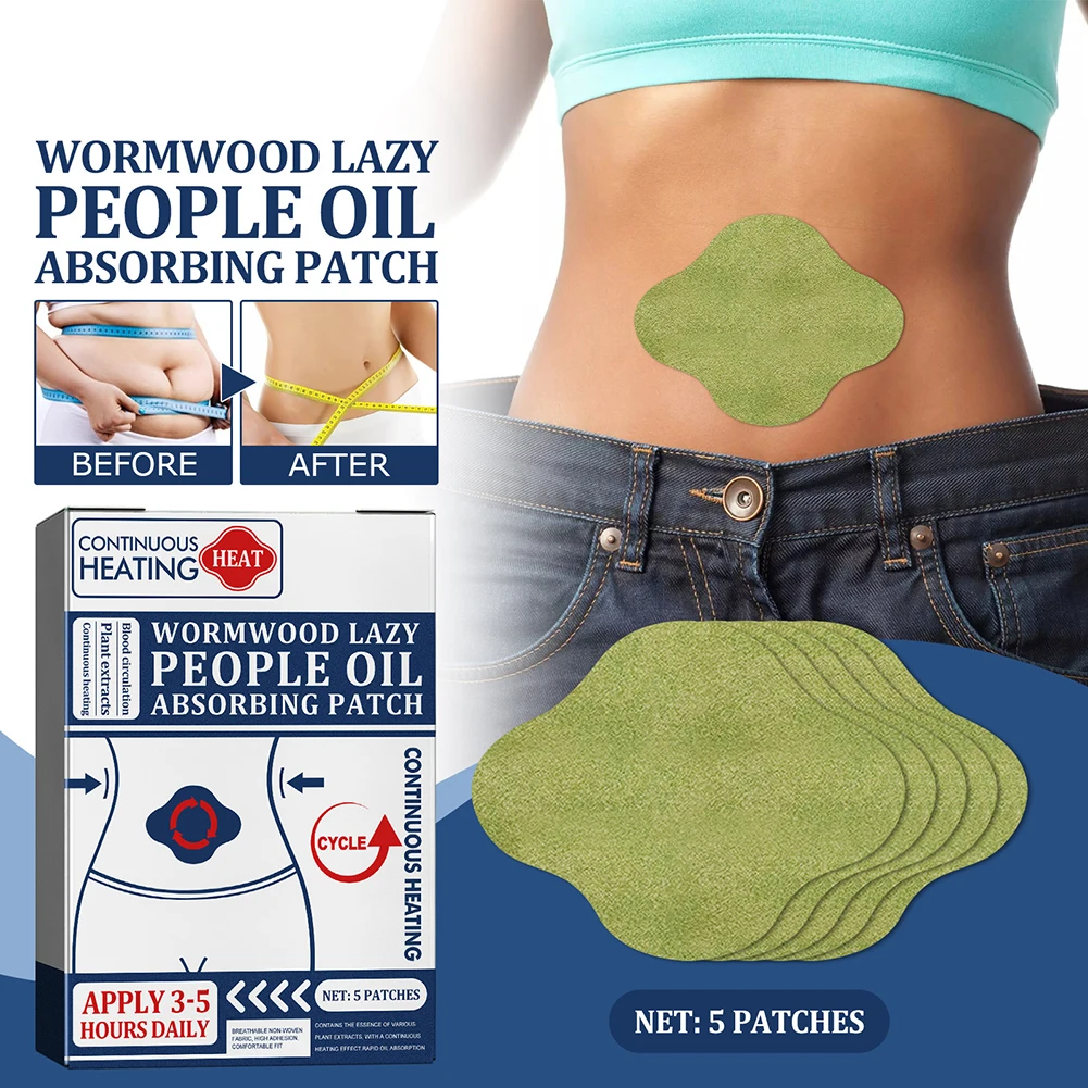 Natural Wormwood Oil Absorbing Patch Belly Waist Firming Plaster Body Care Product Weight Loss Body Shaping Stickers 1/2 Box