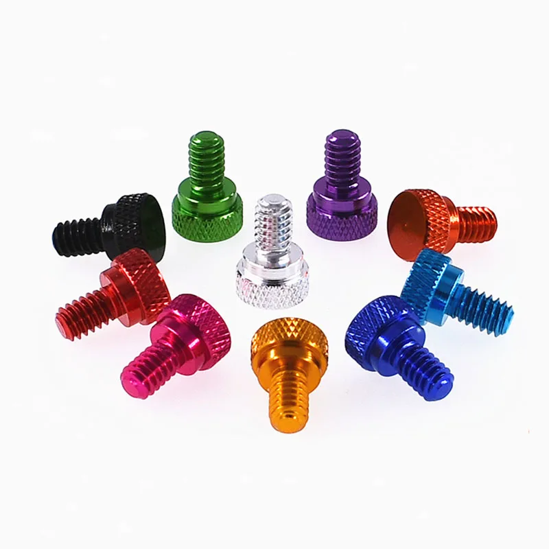 

1Pcs 1/4-20*3/8" 1/2" 5/8" Aluminum Alloy Step Thumb Screw Computer Case Screw Knurled Hand Screws Anodized 10 Colors