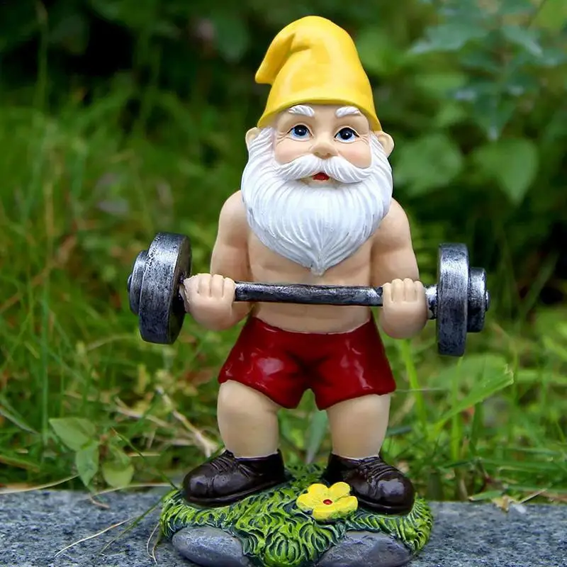 Cute Creative Naughty Gnome Dwarf Garden Decor Statue Old