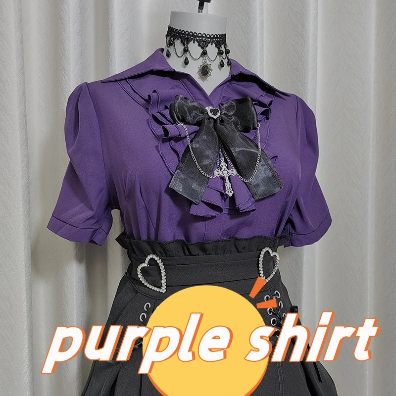 short purple shirt