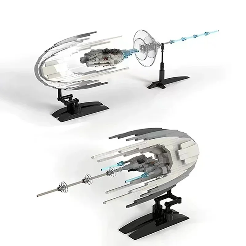Moc Creative Ultramicro Diorama Hyper Speed M.Falcon Concept Gr-75 Medium Transport Building Blocks Mattoni Modello Giocattoli Natalizi