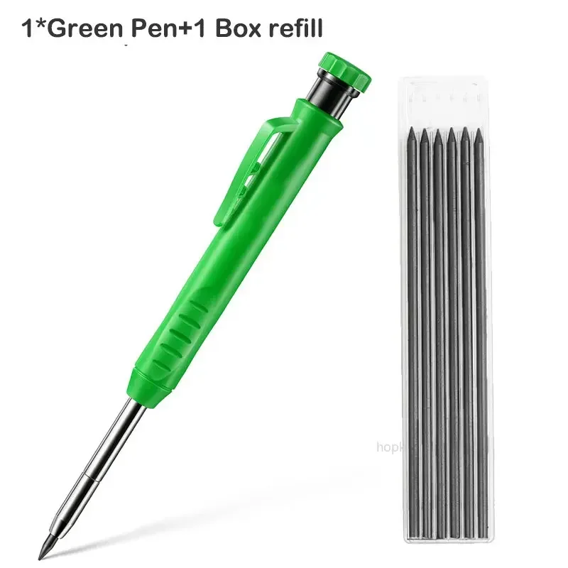 Enhanced Carpenter Pencil with Built-in Sharpener for Precise Deep Hole Marking