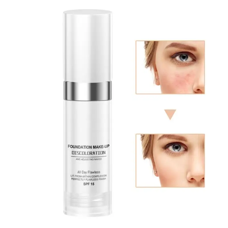 30ml Color Changing Foundation Full Coverage SPF15 Matte Concealer Makeup Base Hydrating
