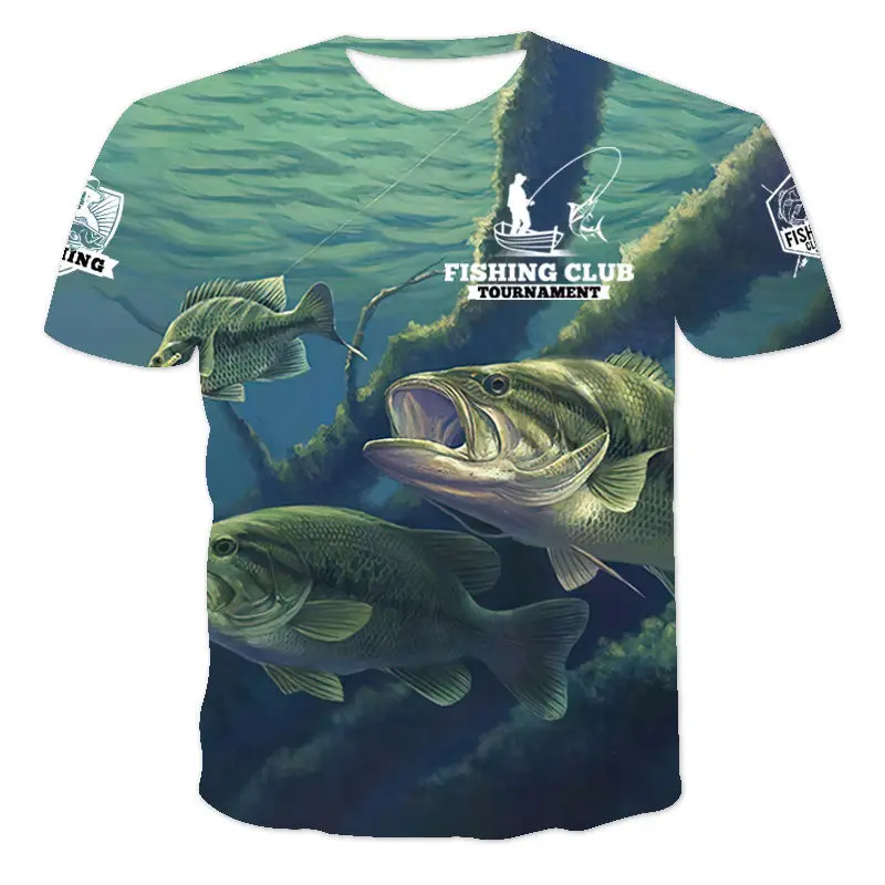 Summer Outdoor Fishing 3d Printing T -shirt, Men's O Fashion Personality  Casual Pattern Clothing Short Sleeves.