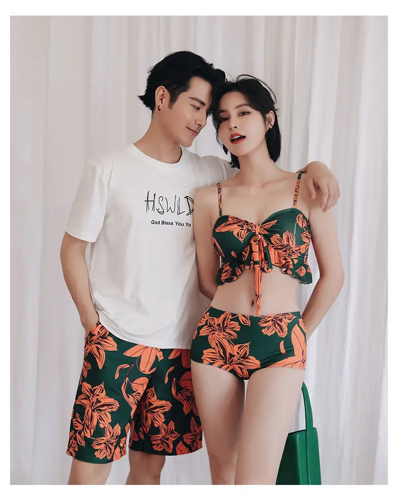 Couple Retro Swimsuit Set