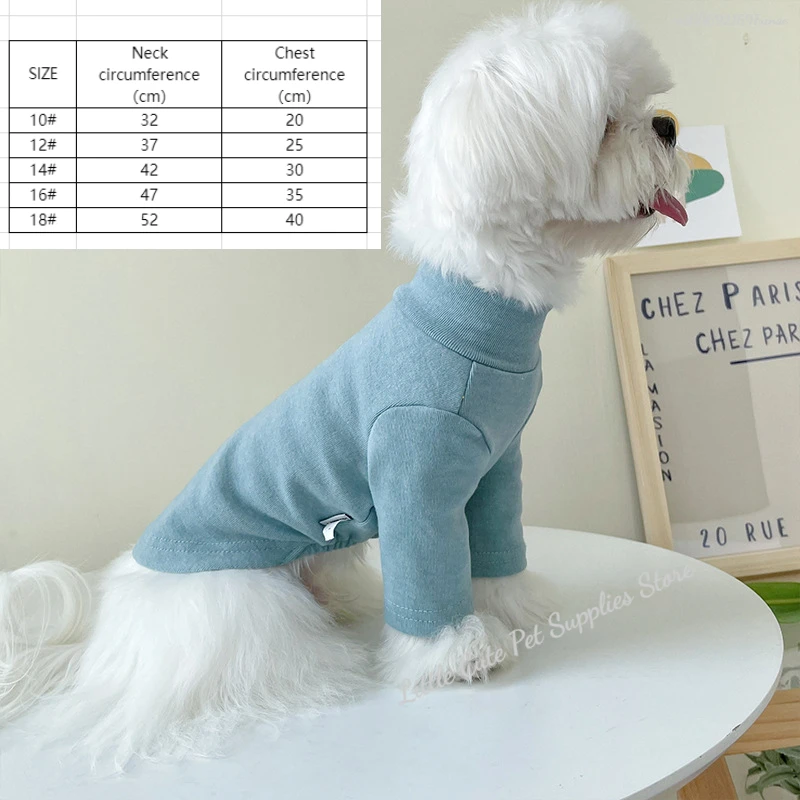 Soft Cat Clothes Dog Tshirt Pullover Sweatshirt Turtleneck Sweater Shirt Pet Clothing For Small Dogs Chihuahua Bichon Pug 5 Size