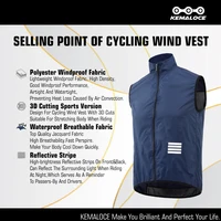 KEMALOCE Cycling Vest Black&Yellow Mens Cycling Gilets Lightweight Windproof Reflective Bike Sports Sleevess Jackets 2