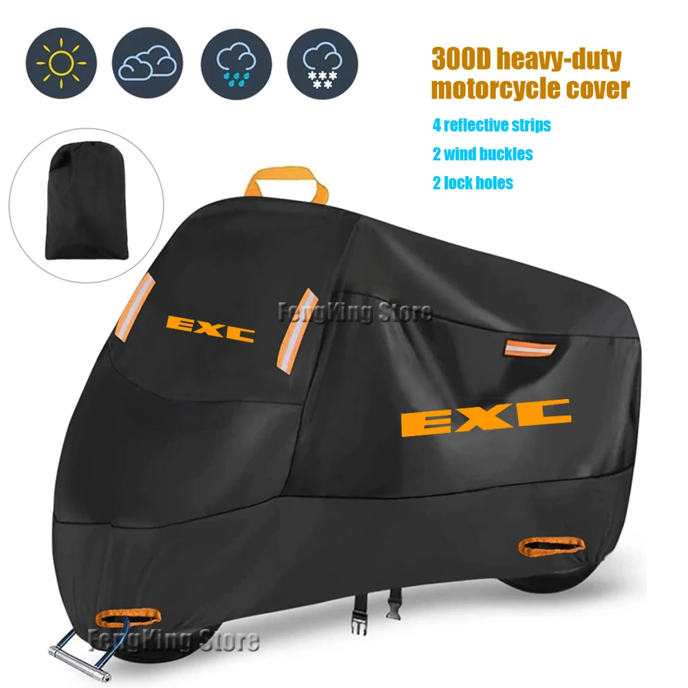 For EXC 125 200 250 300 400 450 500 530 Exc Motorcycle Cover Waterproof Outdoor Scooter UV Protector Rain Cover