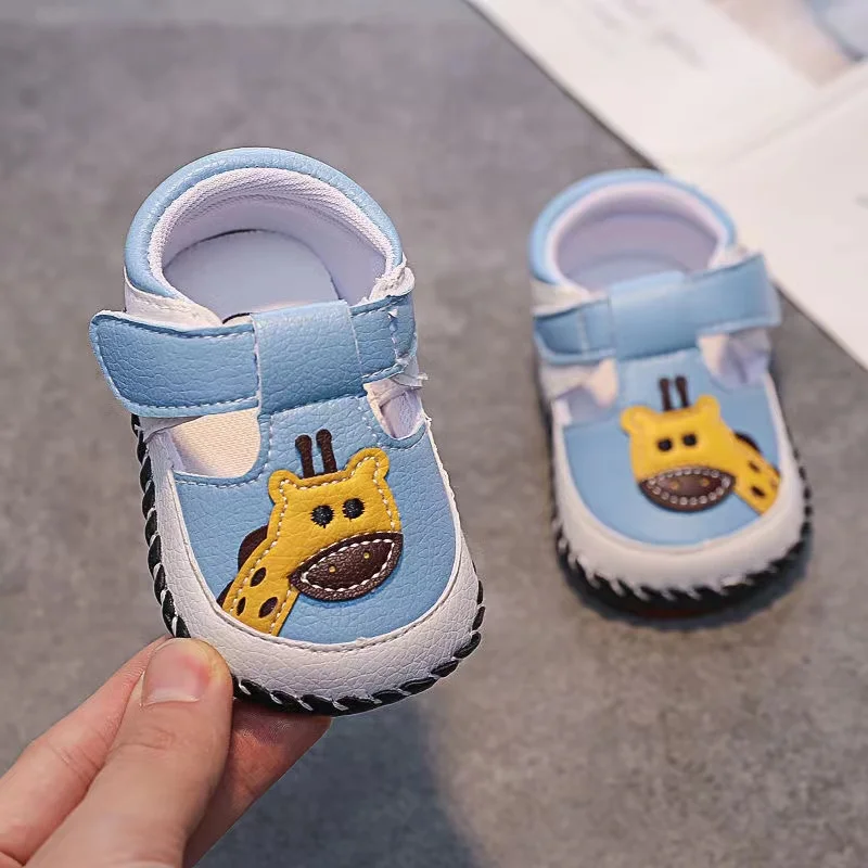 Summer Baby Shoes Fashion Casual Cartoon Giraffe Baby Sandals 0-18M Baby Boys Rubber Sole Anti slip Walking Shoes 2