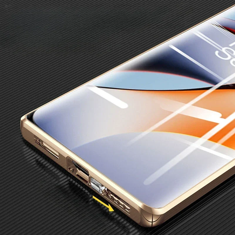 Premium 360 Full Protection Leather & Glass Case with Dual-Sided Bumper Cover