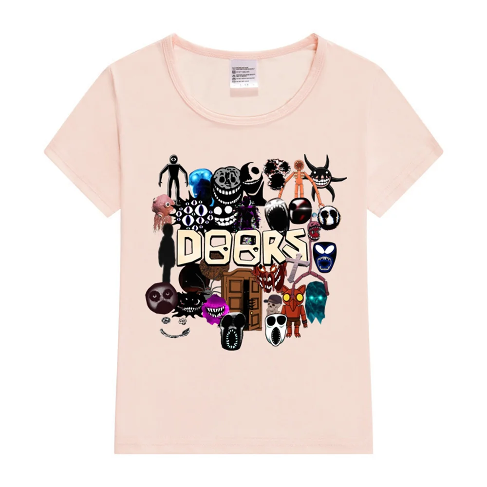 Doors All the Entities New Doors Game Update Kids T-Shirt Cartoon Print Children'S Tshirt Summer Casual Boys Clothes Tops 4