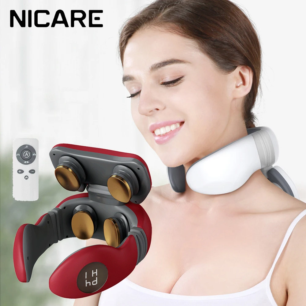 

NICARE Smart 4D EMS Neck Massager Electric TENS Hot Compress Back Massage Shoulder Cervical Pain Relief Muscle Relax with Remote