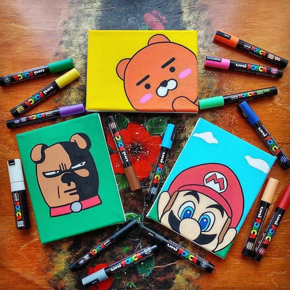 1pcs Japan Uni POSCA Marking Pen PC-5M Acrylic POP Poster Graffiti Painting 1.8-2.5mm Quick Drying Waterproof Art Supplies 4