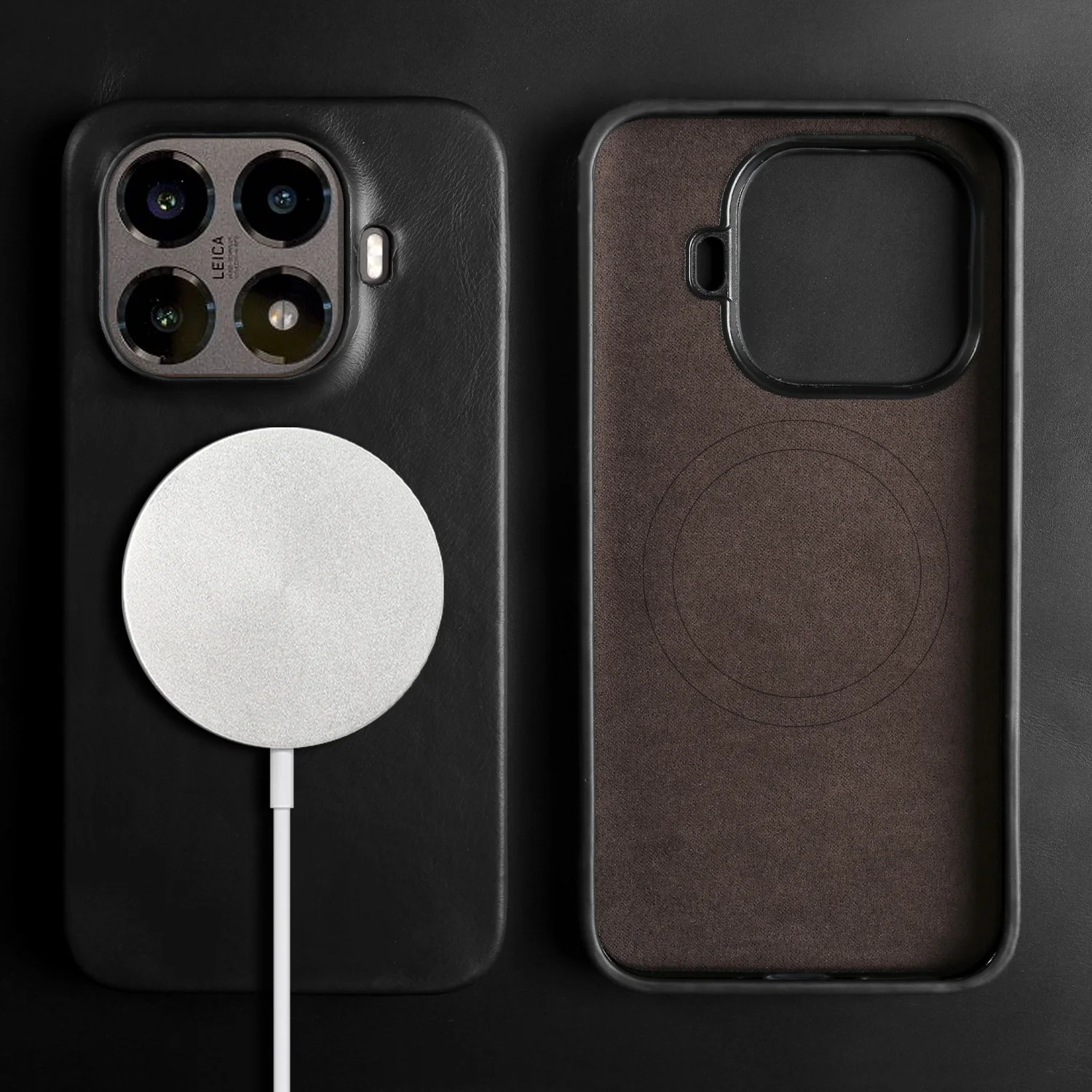 Luxury Magnetic Genuine Leather Business Oil Wax Phone Back Cover