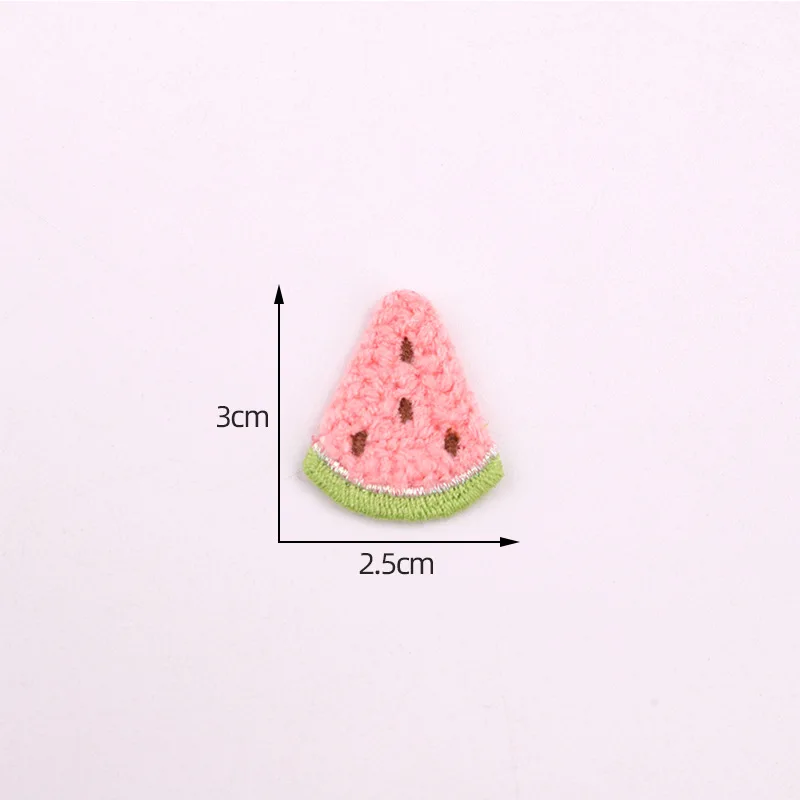 Embroidery cute cartoon fruit strawberry knitted cloth patch DIY hairpin clothing stickers accessories appliques 10pcs