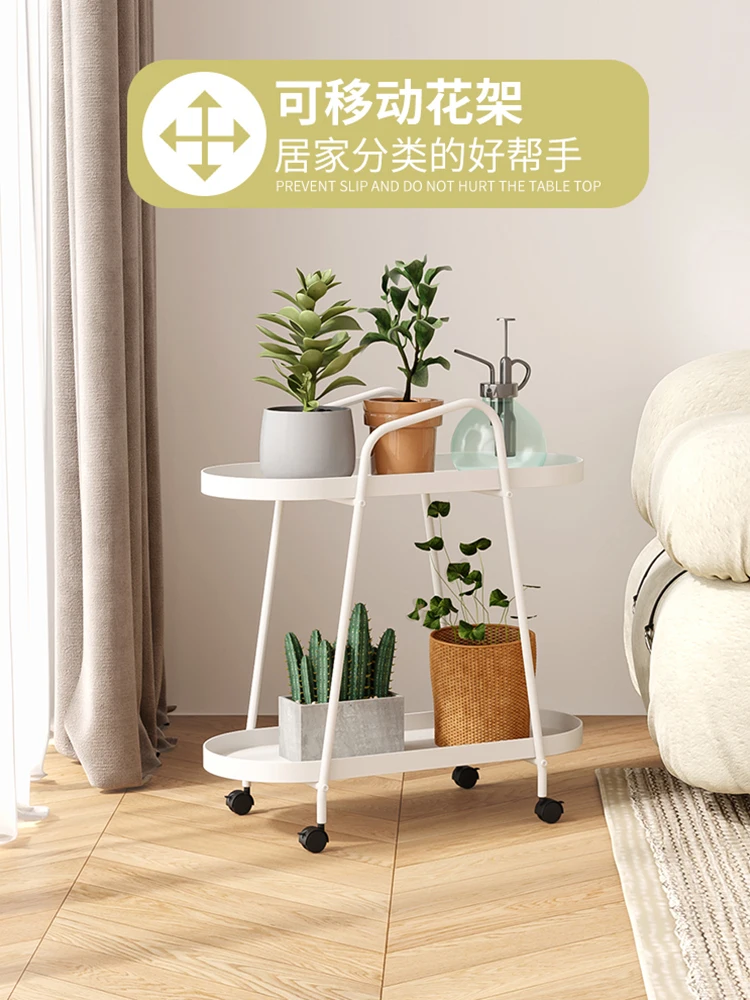 

Living room: wrought iron flower stand, shelf floor-to-ceiling balcony, movable cart, potted plant stand, plant placement stand