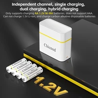 CHICNOD AA Rechargeable Batteries 2800mAh Ni-MH Battery 1.2V Smart Fast Charger 4 Slot USB Charging Kit for Camera Flashlight 5