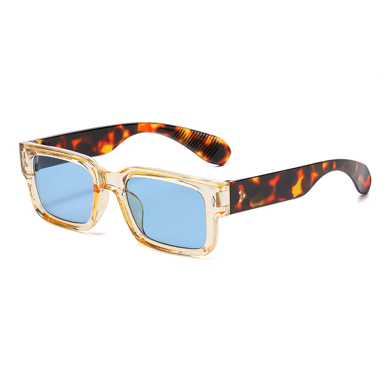 Color Block Square Frame Fashionable Men's Sun Protection Sunglasses Personalized Rice Nail Car Sunglasses 2346 driving glasses